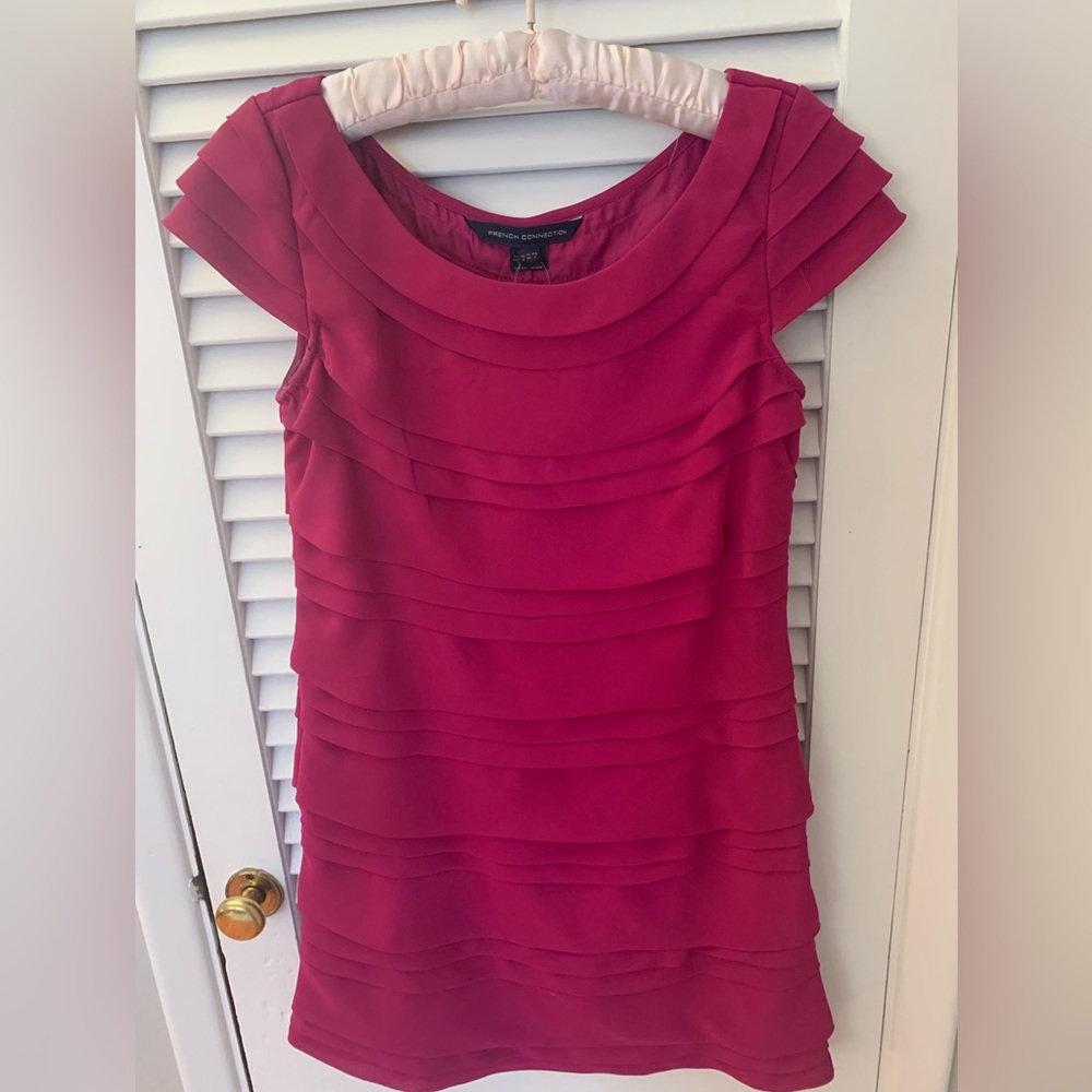 NWT French Connection  Silhouette Sheath Ruffle Dress Size 2